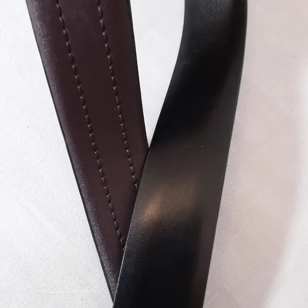 💎LC Liz Claiborne Reversibe Unisex 30-32 Waist Black And Stitched Brown
